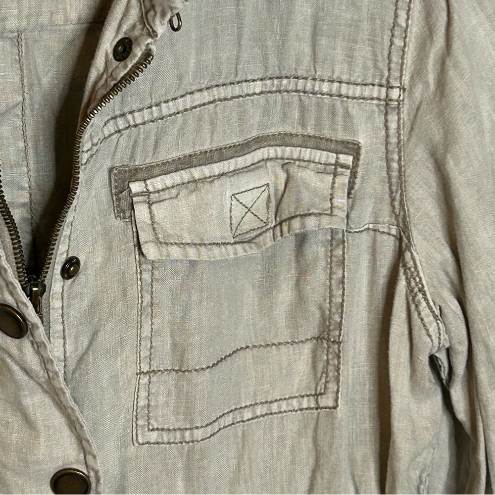 Anthropologie Marrakech Linen Utility Cargo Jacket Medium - Picture 8 of 15